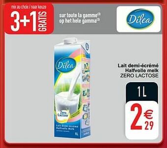 Cora Lait demi-écrémé halfvolle melk zero lactose aanbieding