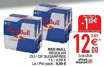 Red bull regular ou - of sugarfree