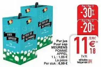Cora Pur jus puur sap meurens pomme appel aanbieding