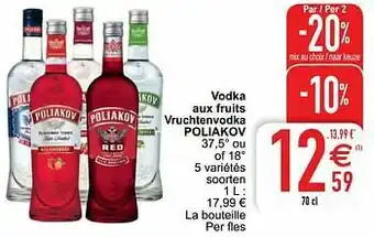 Cora Vodka aux fruits vruchtenvodka poliakov aanbieding