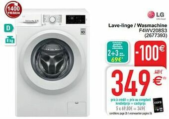 Cora Lg lave-linge - wasmachine f4wv208s3 aanbieding