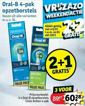 Kruidvat Oral-b opzetborstels cross action aanbieding