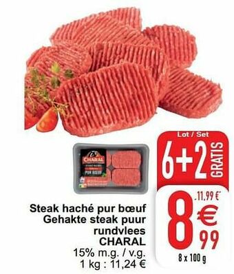 Cora Steak haché pur boeuf gehakte steak puur rundvlees charal aanbieding