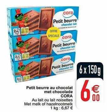 Cora Petit beurre au chocolat met chocolade cora aanbieding