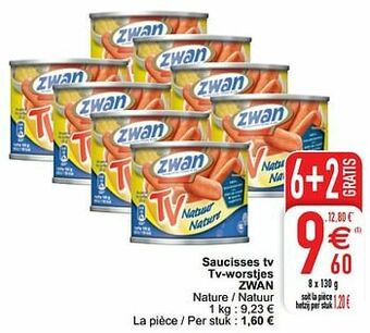 Cora Saucisses tv tv-worstjes zwan aanbieding