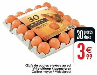 Cora Oeufs de poules elevées au sol vrije-uitloop kippeneieren aanbieding