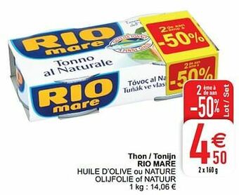 Cora Thon - tonijn rio mare huile d’olive ou nature olijfolie of natuur aanbieding