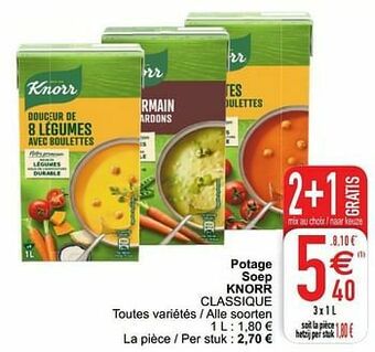 Cora Potage soep knorr classique aanbieding