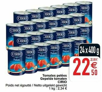 Cora Tomates pelées gepelde tomaten cirio aanbieding