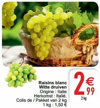 Cora Raisins blanc witte druiven aanbieding