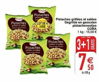 Cora Pistaches grillées et salées gegrilde en gezouten pistachenootjes cora aanbieding