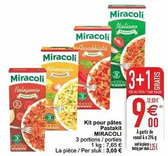 Cora Kit pour pâtes pastakit miracoli aanbieding
