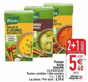 Cora Potage soep knorr classique aanbieding