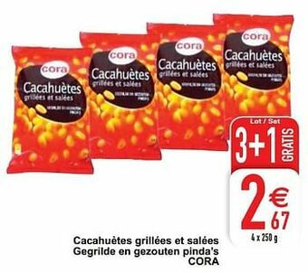 Cora Cacahuètes grillées et salées gegrilde en gezouten pinda’s cora aanbieding
