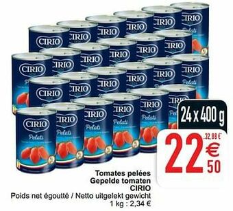 Cora Tomates pelées gepelde tomaten cirio aanbieding