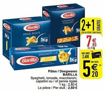 Cora Pâtes - deegwaren barilla aanbieding