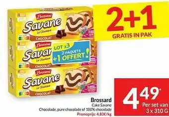Intermarché Brossard cake savane chocolade, pure chocolade of 100% chocolade aanbieding