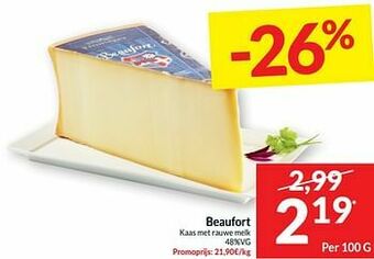 Intermarché Beaufort kaas met rauwe melk aanbieding