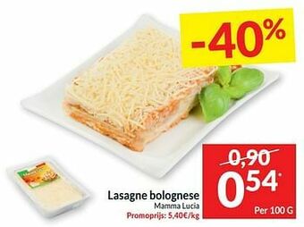 Intermarché Lasagne bolognese mamma lucia aanbieding