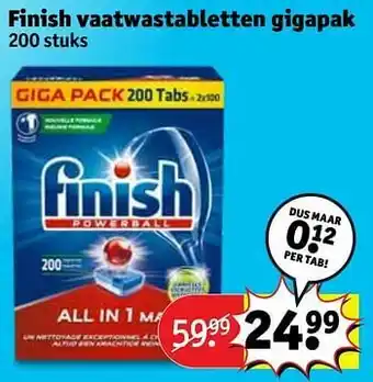 Kruidvat Finish vaatwastabletten gigapak aanbieding