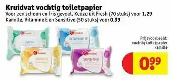 Kruidvat Vochtig toiletpapier kamille aanbieding