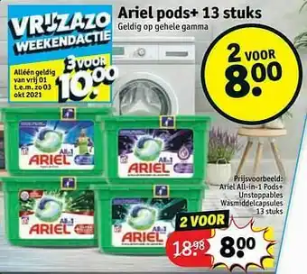 Kruidvat Ariel all-in-1 pods+ unstoppables wasmiddelcapsules aanbieding
