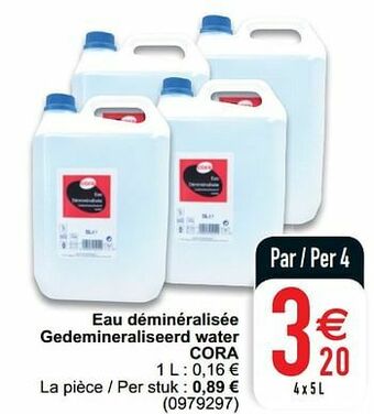 Cora Eau déminéralisée gedemineraliseerd water cora aanbieding