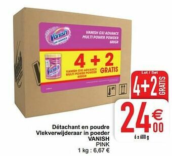 Cora Détachant en poudre vlekverwijderaar in poeder vanish pink aanbieding