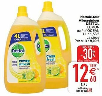 Cora Nettoie-tout allesreiniger dettol lemon ou - of ocean aanbieding