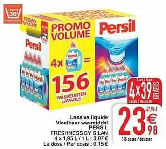 Cora Lessive liquide vloeibaar wasmiddel persil freshness by silan aanbieding