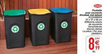 Cora Poubelle avec couvercle afvalbak met deksel ecogreen aanbieding