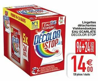 Cora Lingettes détachantes vlekkendoekjes eau ecarlate decolor stop aanbieding