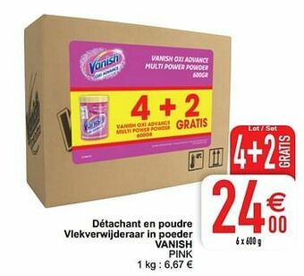 Cora Détachant en poudre vlekverwijderaar in poeder vanish pink aanbieding