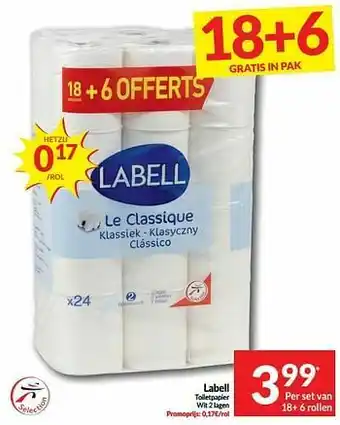Intermarché Labell toiletpapier wit aanbieding