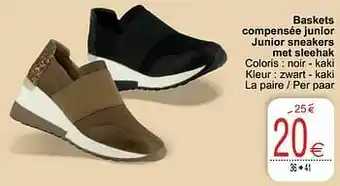 Cora Baskets compensée junior junior sneakers met sleehak aanbieding