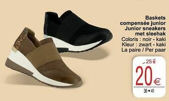 Cora Baskets compensée junior junior sneakers met sleehak aanbieding