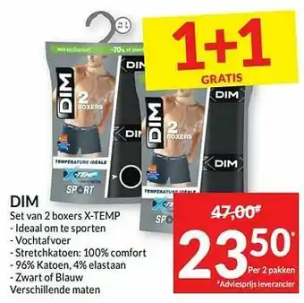 Intermarché Dim set van 2 boxers x-temp aanbieding
