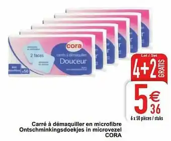 Cora Carré à démaquiller en microfibre ontschminkingsdoekjes in microvezel cora aanbieding