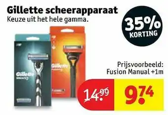 Kruidvat Gillette scheerapparaat fusion manual +1m aanbieding