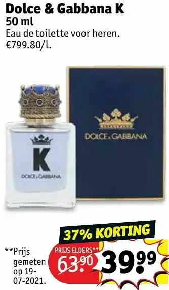 Kruidvat Dolce + gabbana k edt aanbieding