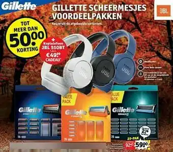 Kruidvat Mach3 25 mesjes + gratis koptelefoon aanbieding