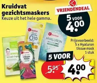 Kruidvat Hyaluron tissue mask aanbieding