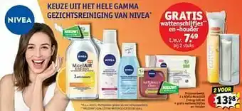 Kruidvat Nivea micellair energy + gratis wattenschijfjes en -houder aanbieding