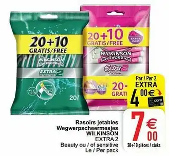 Rasoirs jetables wegwerpscheermesjes wilkinson extra 2