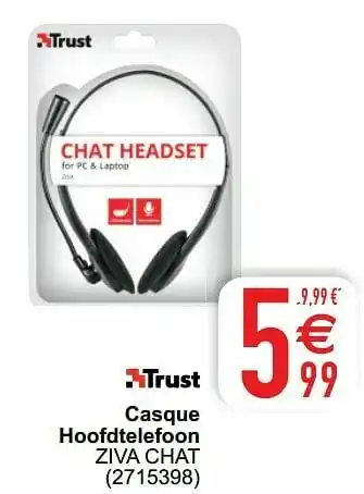 Cora Trust casque hoofdtelefoon ziva chat aanbieding