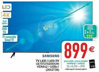 Cora Samsung tv led - led-tv ue75tu7020wxxn aanbieding