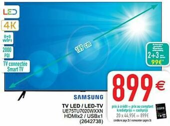 Cora Samsung tv led - led-tv ue75tu7020wxxn aanbieding