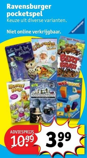 Kruidvat Ravensburger pocketspel aanbieding