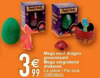 Cora Mega oeuf dragon grossissant mega vergrotend drakenei aanbieding