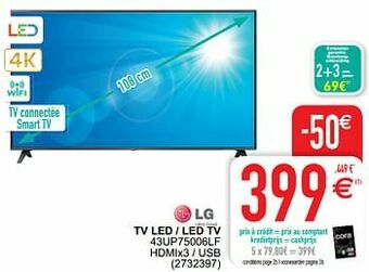 Cora Lg tv led - led tv 43up75006lf aanbieding